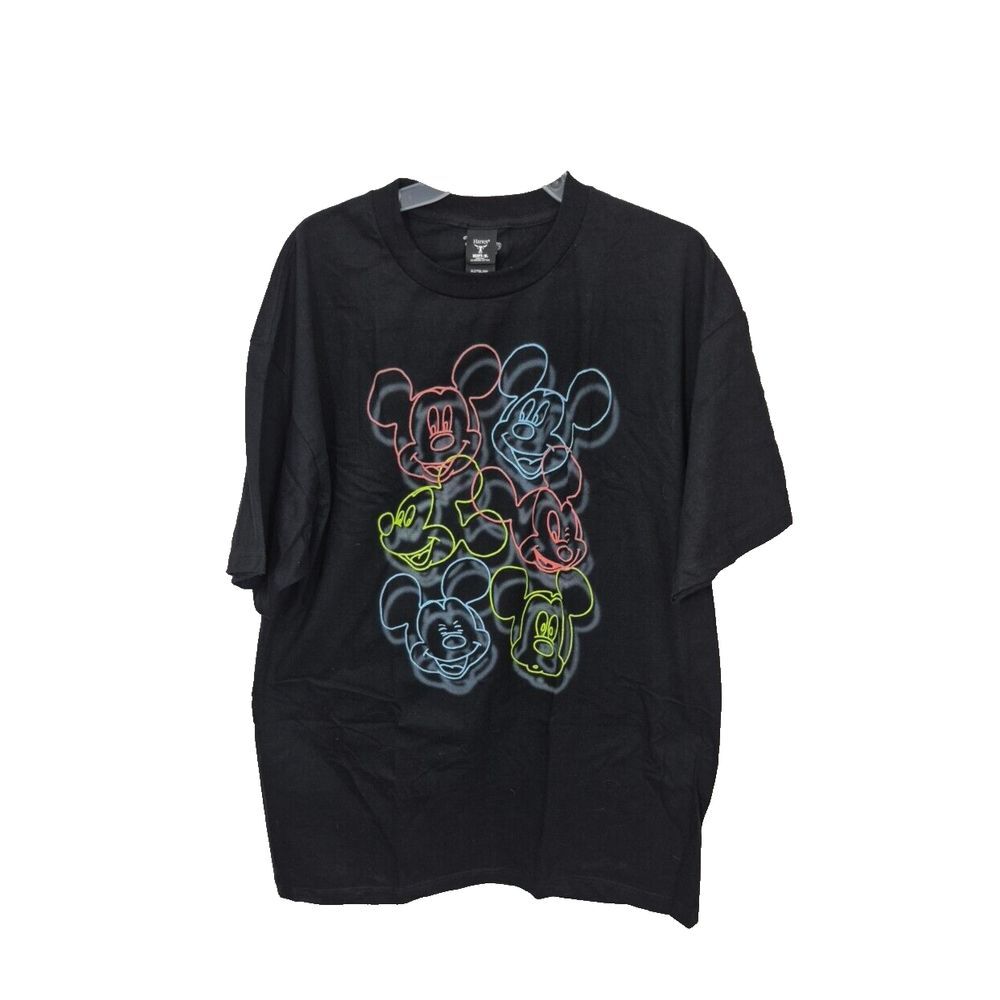 Hanes Disney T Shirt Mens XLT Black Mickey Graphic Print Short Sleeve NWOT